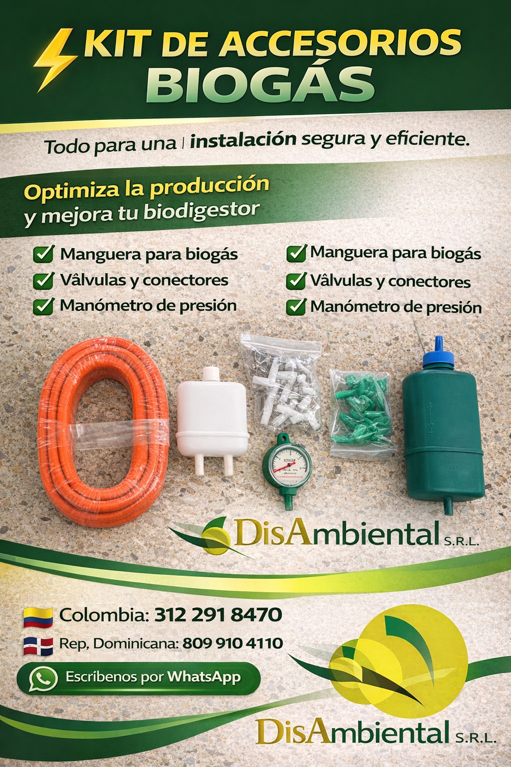 Sistema ambiental con biodigestor tubular