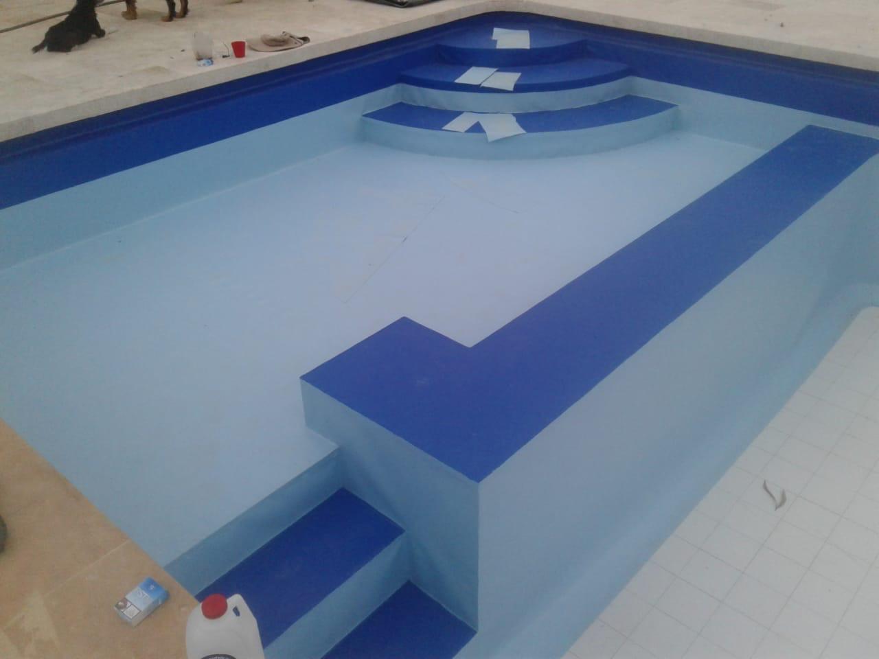 Piscina en geomembrana con laminado impermeable
